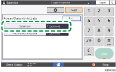 Operation panel screen illustration