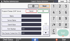 Operation panel screen illustration