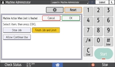 Operation panel screen illustration