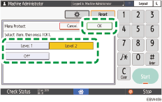 Operation panel screen illustration