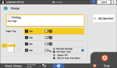 Operation panel screen illustration