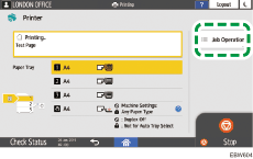 Operation panel screen illustration