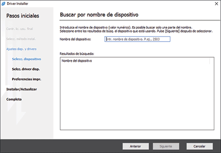 Ilustración de la pantalla del driver