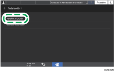 Ilustración de la pantalla del panel de mandos