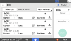 Ilustración de la pantalla del panel de mandos