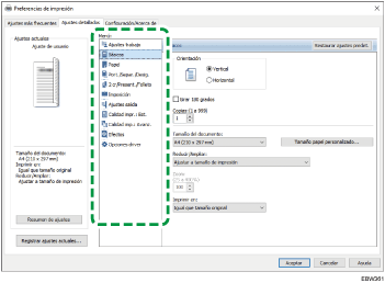 Ilustración de la pantalla del driver