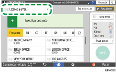 Ilustración de la pantalla del panel de mandos