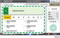 Ilustración de la pantalla del panel de mandos