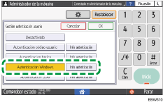 Ilustración de la pantalla del panel de mandos
