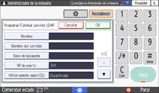 Ilustración de la pantalla del panel de mandos