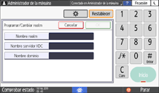 Ilustración de la pantalla del panel de mandos