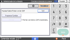 Ilustración de la pantalla del panel de mandos