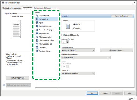 Kuva ohjaimen näytöstä
