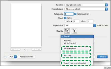 Kuva ohjaimen näytöstä
