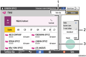 Käyttöpaneelin numeroitu näyttö