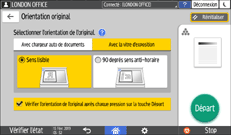 Illustration de l'écran du panneau de commande