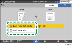 Illustration de l'écran du panneau de commande