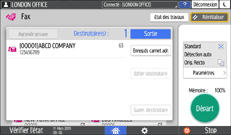 Illustration de l'écran du panneau de commande