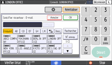 Illustration de l'écran du panneau de commande