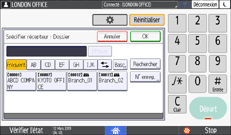 Illustration de l'écran du panneau de commande