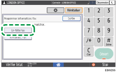 Illustration de l'écran du panneau de commande