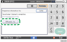 Illustration de l'écran du panneau de commande