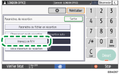 Illustration de l'écran du panneau de commande