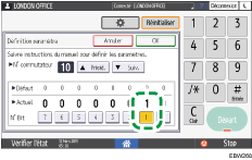 Illustration de l'écran du panneau de commande