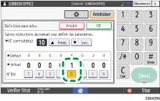 Illustration de l'écran du panneau de commande