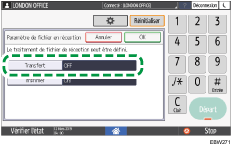 Illustration de l'écran du panneau de commande