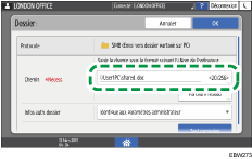 Illustration de l'écran du panneau de commande