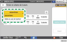 Illustration de l'écran du panneau de commande