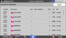 Illustration de l'écran du panneau de commande