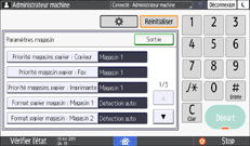 Illustration de l'écran du panneau de commande
