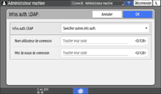 Illustration de l'écran du panneau de commande
