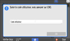 Illustration de l'écran du panneau de commande