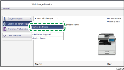 Illustration de la page du navigateur Web