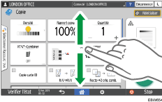 Illustration de l'écran du panneau de commande