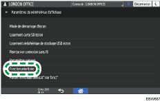 Illustration de l'écran du panneau de commande