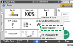 Illustration de l'écran du panneau de commande