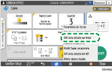 Illustration de l'écran du panneau de commande