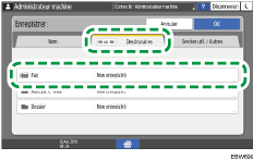Illustration de l'écran du panneau de commande