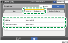 Illustration de l'écran du panneau de commande