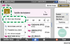 Illustration de l'écran du panneau de commande