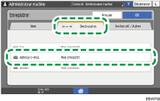 Illustration de l'écran du panneau de commande