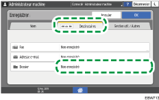 Illustration de l'écran du panneau de commande
