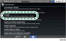 Illustration de l'écran du panneau de commande