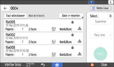 Illustration de l'écran du panneau de commande
