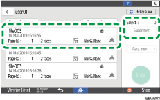 Illustration de l'écran du panneau de commande