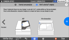 Illustration de l'écran du panneau de commande